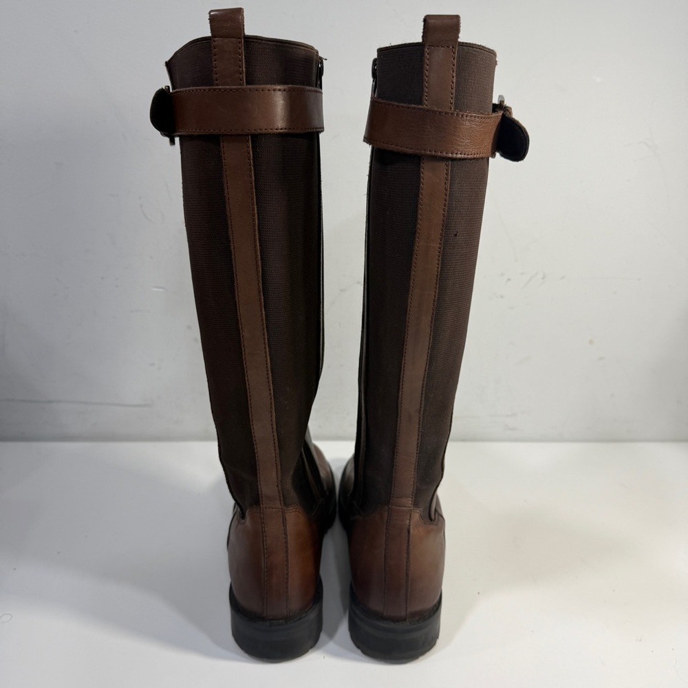Dune London Knee High Tall Brown Zip Leather Riding Boots Women's Size 39 8 US - Picture 5 of 13